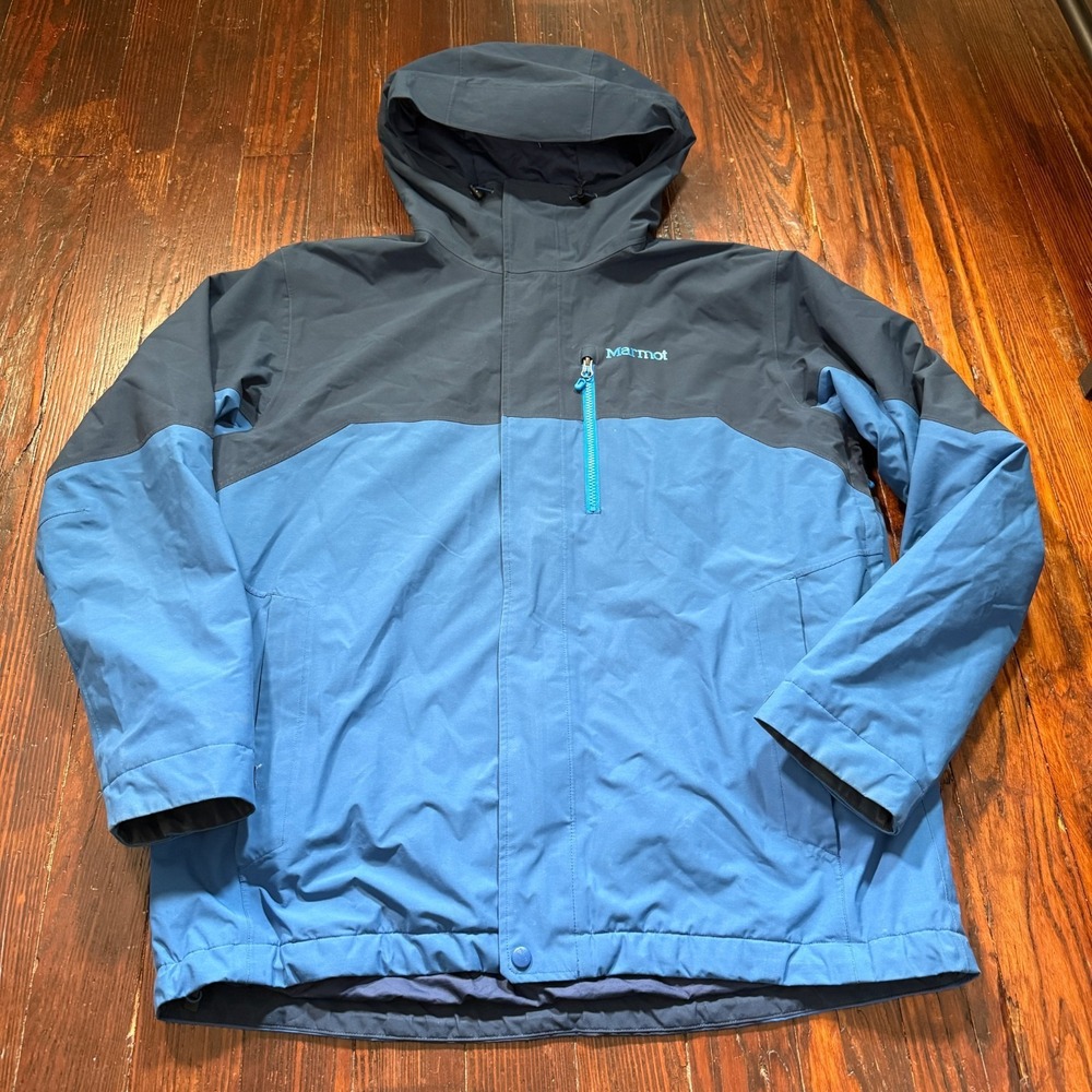Marmot Sidecut Jacket Mens XL Blue Waterproof Membrain‎ Shell Ski Insulated